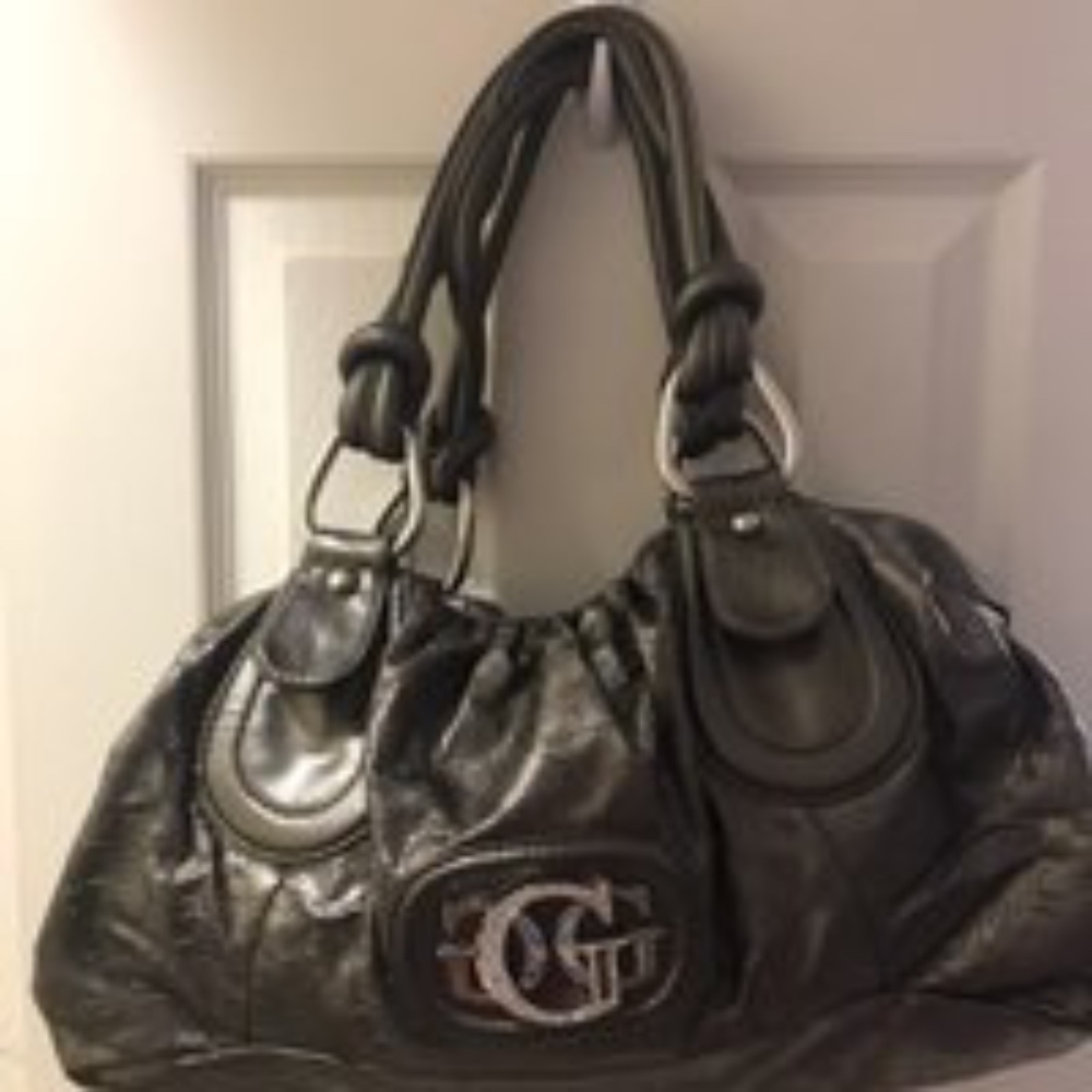 Guess Black Leather Shoulder Bag